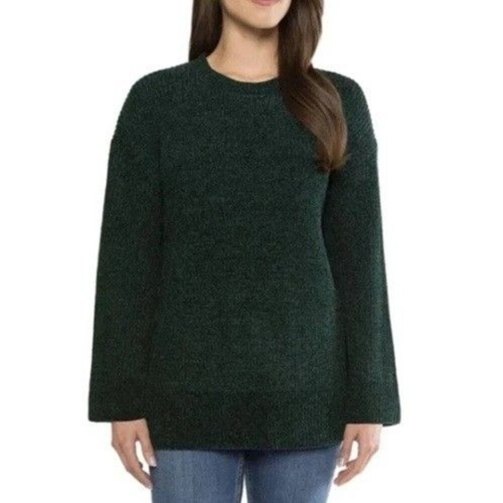 Matty M Womens Chenille Crew Neck Sweater Hunter Green XXL NWT Tunic Plush Cozy